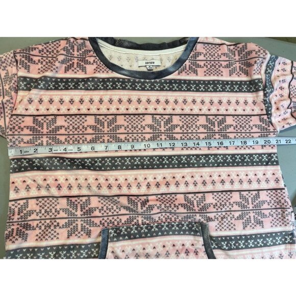 Kensie Pink Gray Cozy Soft Pull On Pajama Pants and Top Set Sz M - Picture 11 of 12